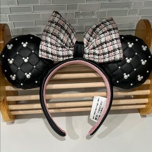 Disney Tweed Bow Headband with Pearls. New
